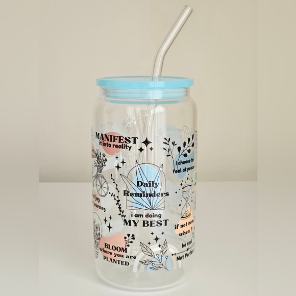 Daily Reminders 16oz Clear Beer Can Glass Cup - Picture 1 of 4